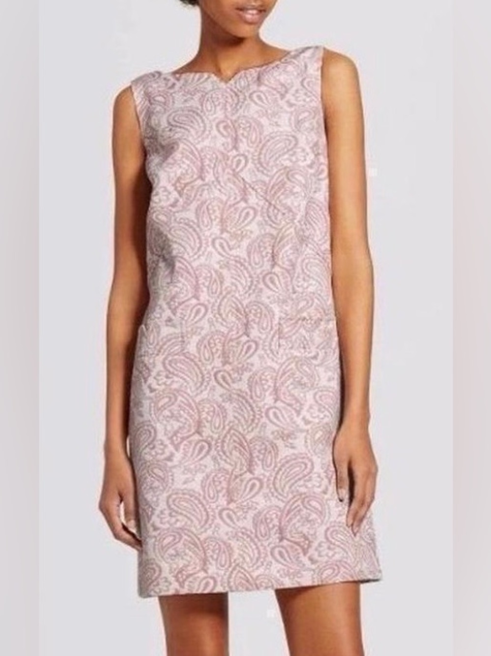 Victoria Beckham for Target Peach Paisley Jacquard Sleeveless Dress